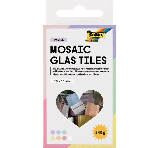 Glas-Mosaiksteine Mix, farbig sortiert