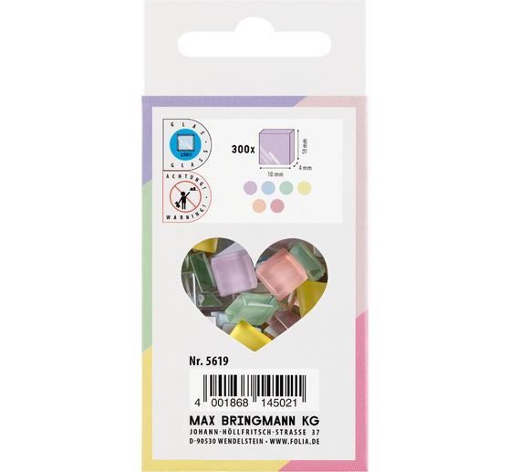 Glas-Mosaiksteine Mix, farbig sortiert