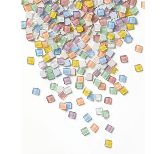 Glas-Mosaiksteine Mix, farbig sortiert