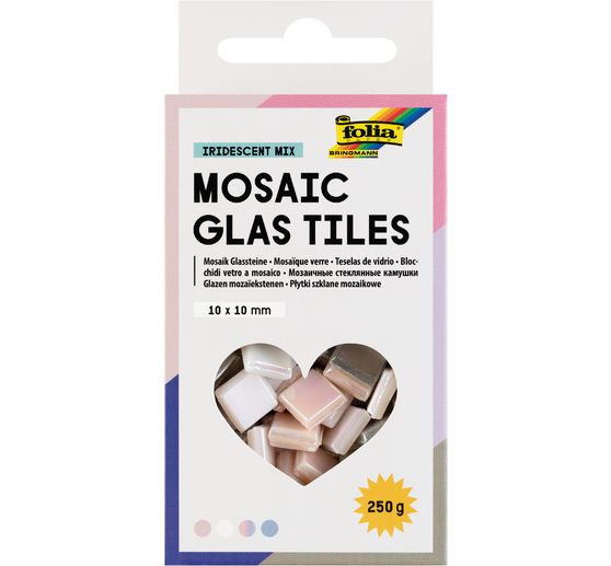 Glas-Mosaiksteine Mix, farbig sortiert