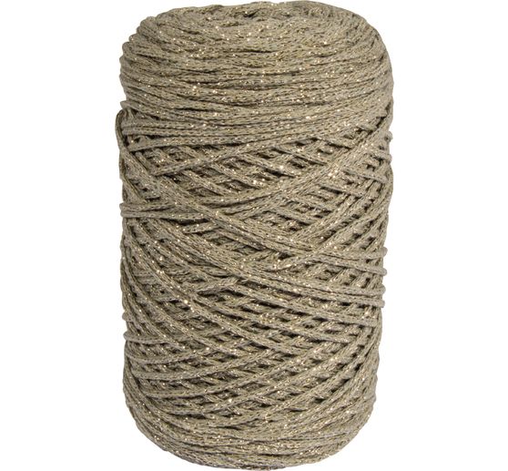 Recycled yarn with gold thread, Ø 2mm