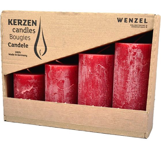 Adventskaarsen "Rustic", gelaagd, set van 4