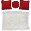 Miniatuurset "Kussen en vloerkleed" Rood-Wit