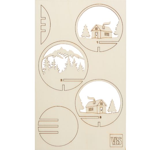 D&eacute;coration &agrave; embo&icirc;ter en bois VBS pour boule acrylique