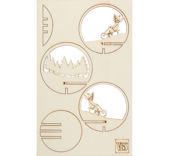 D&eacute;coration &agrave; embo&icirc;ter en bois VBS pour boule acrylique