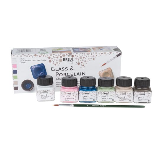 KREUL Glass & Porcelain "Chalky-Set", 6 x 20 ml