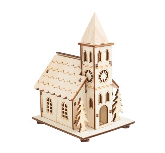 VBS Wooden building kit "Church" incl. LED