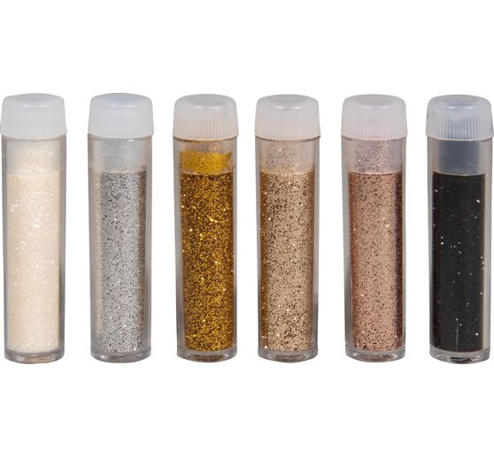 Biologische glitter "Minikleurenmix", 6 x 2 g