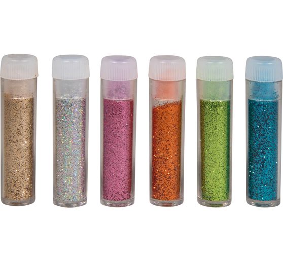Biologische glitter "Minikleurenmix", 6 x 2 g