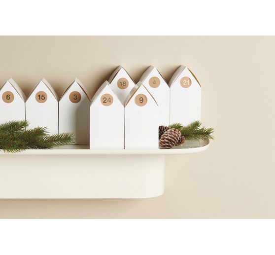 Adventskalender kartonnen huisjes