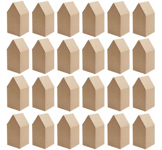 Adventskalender kartonnen huisjes