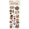 Feuille de décalcomanies Rub On « Coffee and Chocolate » Sweet Moments