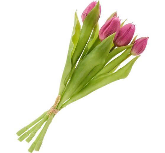 Tulpen bos met 3 bloemen en 2 knoppen