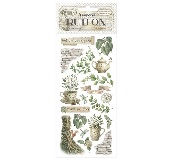 Feuille de décalcomanies Rub On « Herbarium Silvae »