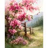 Diamond Painting Set, 40 x 50 cm Blooming Fence