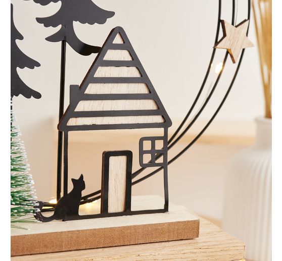 VBS Decoratieve metalen ring "Winterbos met huis"
