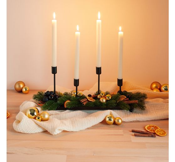Taper candles, solid‑coloured, pack of 4