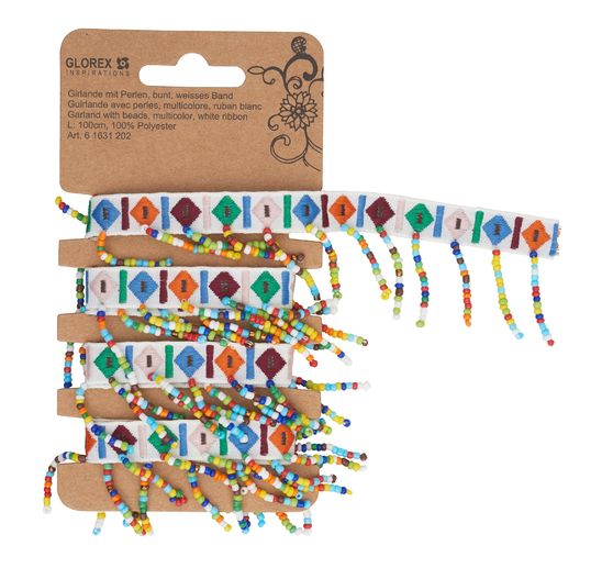 Ruban « Perles », Multicolore, 1 m