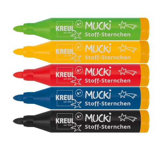 Mucki stof starlet Stoffen schilderspennen, set van 5