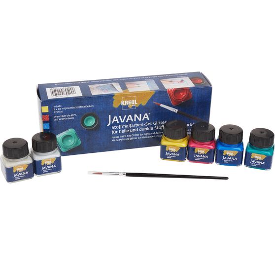 KREUL Javana Stoffmalfarben-Set "Grundfarben Glitter"