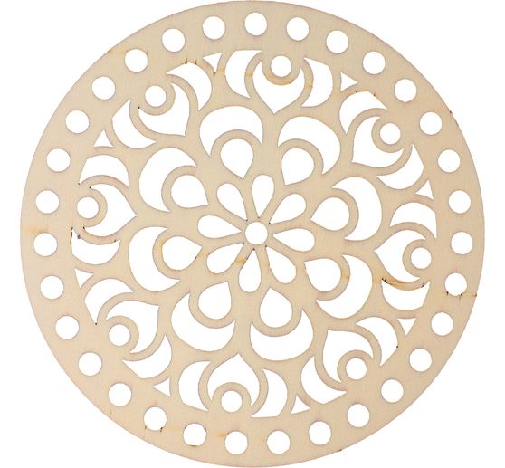 Makramee-Kn&uuml;pfscheibe Rund, 15 cm