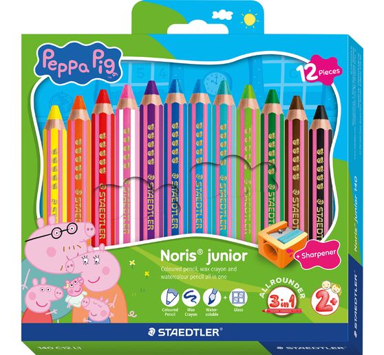 Noris junior Kinderbuntstifte "Peppa Pig", + 1 Anspitzer