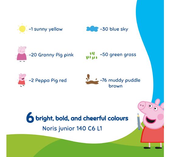 Noris junior Kinderbuntstifte "Peppa Pig", + 1 Anspitzer