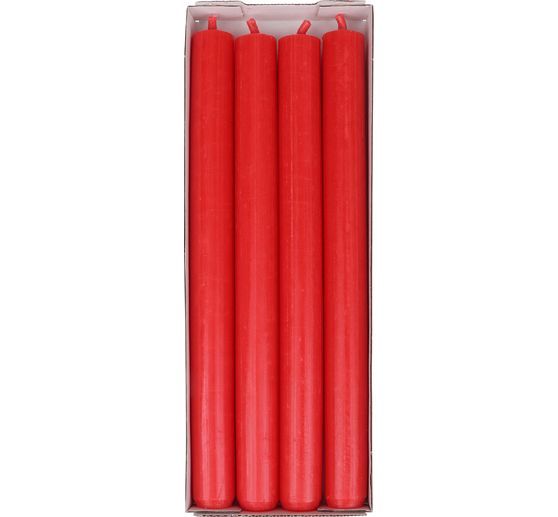 Bougies chandelles teint&eacute;es dans la masse, lot de 4