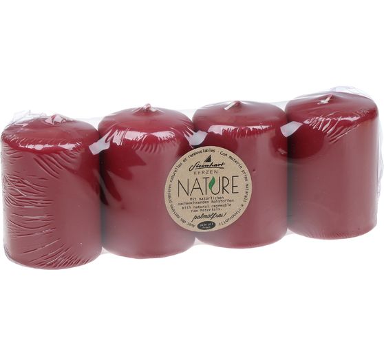 Stumpenkerzen "Nature", 4er-Pack