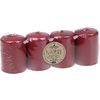 Stompkaarsen "Nature", 4‑pack Bordeaux