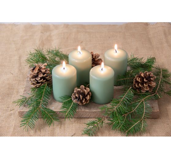 Stumpenkerzen "Nature", 4er-Pack