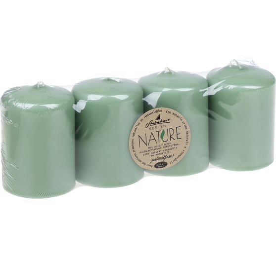 Stumpenkerzen "Nature", 4er-Pack