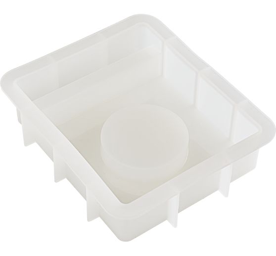 Moule en silicone VBS &laquo; Bougeoir pour bougie chauffe-plat - Rectangulaire &raquo; &agrave; bord embo&icirc;table