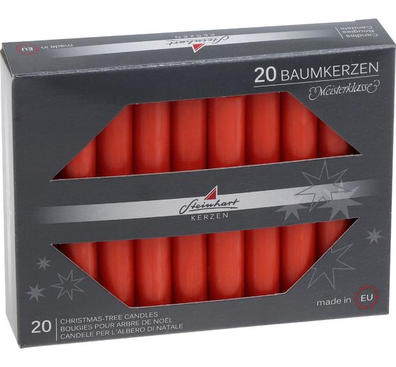 Christmas tree candles, solid‑coloured, pack of 20