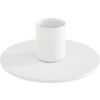 Metal candle holder for taper candles, White Flat