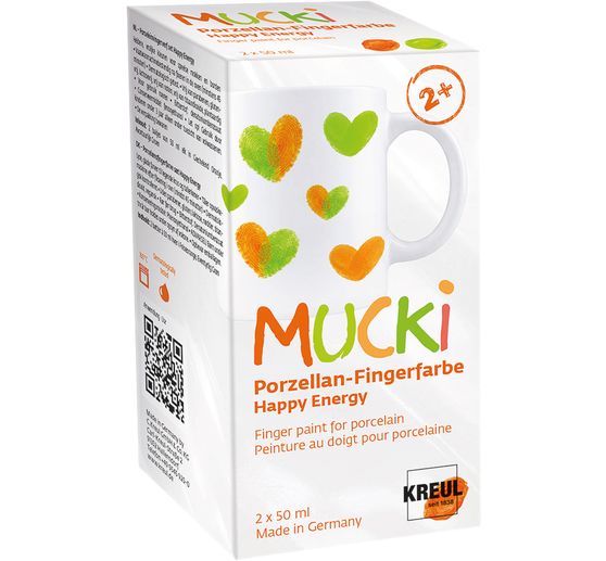 MUCKI Porzellan-Fingerfarben-Set, 2 x 50 ml