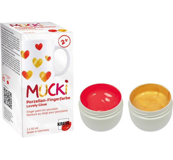 MUCKI Porzellan-Fingerfarben-Set, 2 x 50 ml