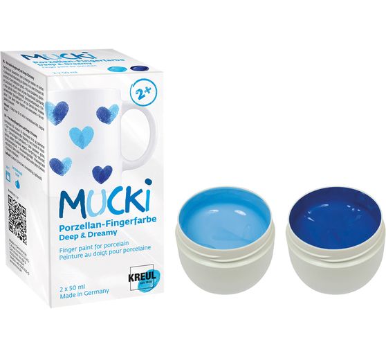 MUCKI Porzellan-Fingerfarben-Set, 2 x 50 ml