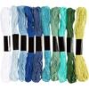 Assortiment de fils &agrave; broder, 1 mm, 10 couleurs de 8 m chacune