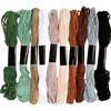 Assortiment de fils &agrave; broder, 1 mm, 10 couleurs de 8 m chacune