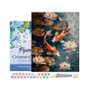 Malen nach Zahlen auf Keilrahmen, 40 x 50 cm Vintage Koi-Karpfen und Blumen