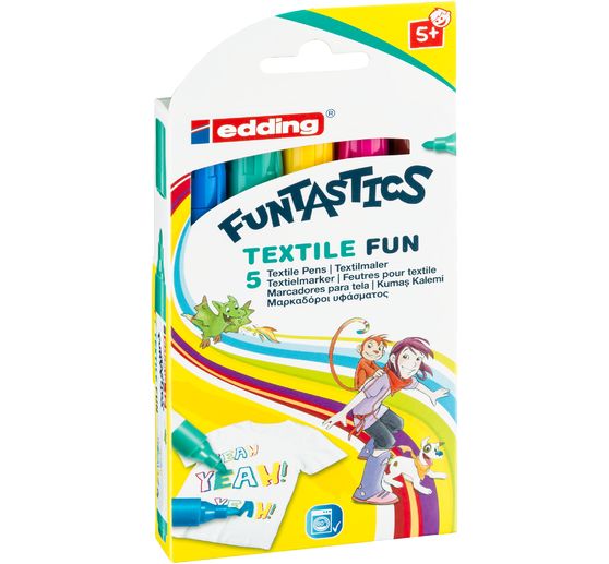 edding 17, Funtastic textil fun, 2-3 mm, 5 pc.