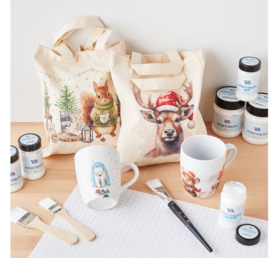 Napkin "Deer With Santa Hat"