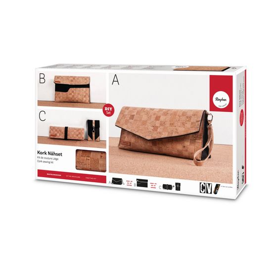 Cork sewing craft kit "Clutch", 6 pieces