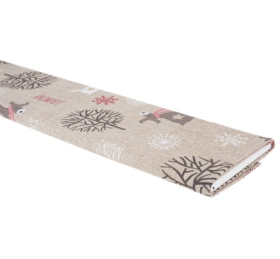 Tissu imprimé aspect lin au mètre « Frozen »