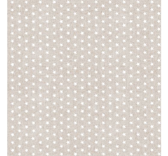 Motiv-Stoff Leinenoptik "Sterne"