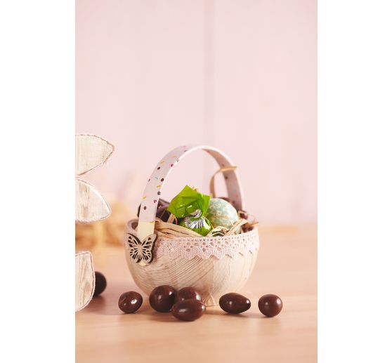 Easter basket, paper mache, Ø 9 cm