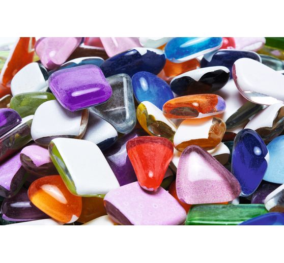 Zacht glas gebroken mozaïek "Colourful Mix", 500 g
