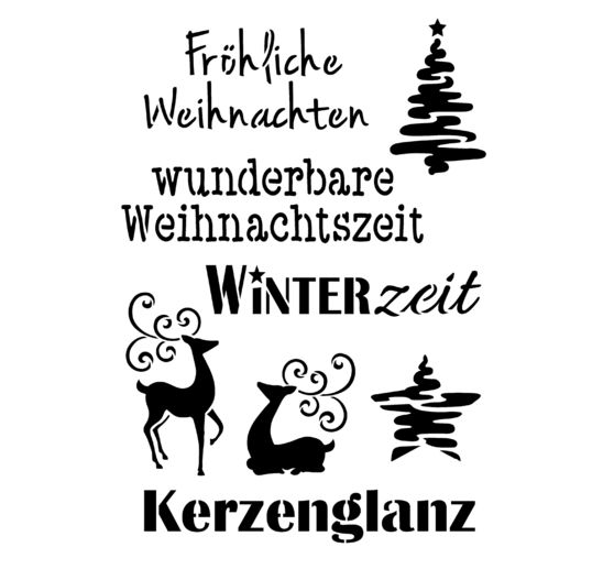 Sjabloon "Kerstmotieven + Schriften"