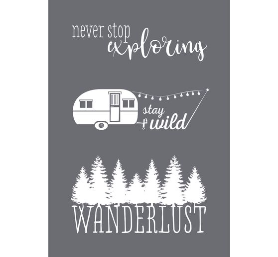 Schablone "Wanderlust" mit Rakel